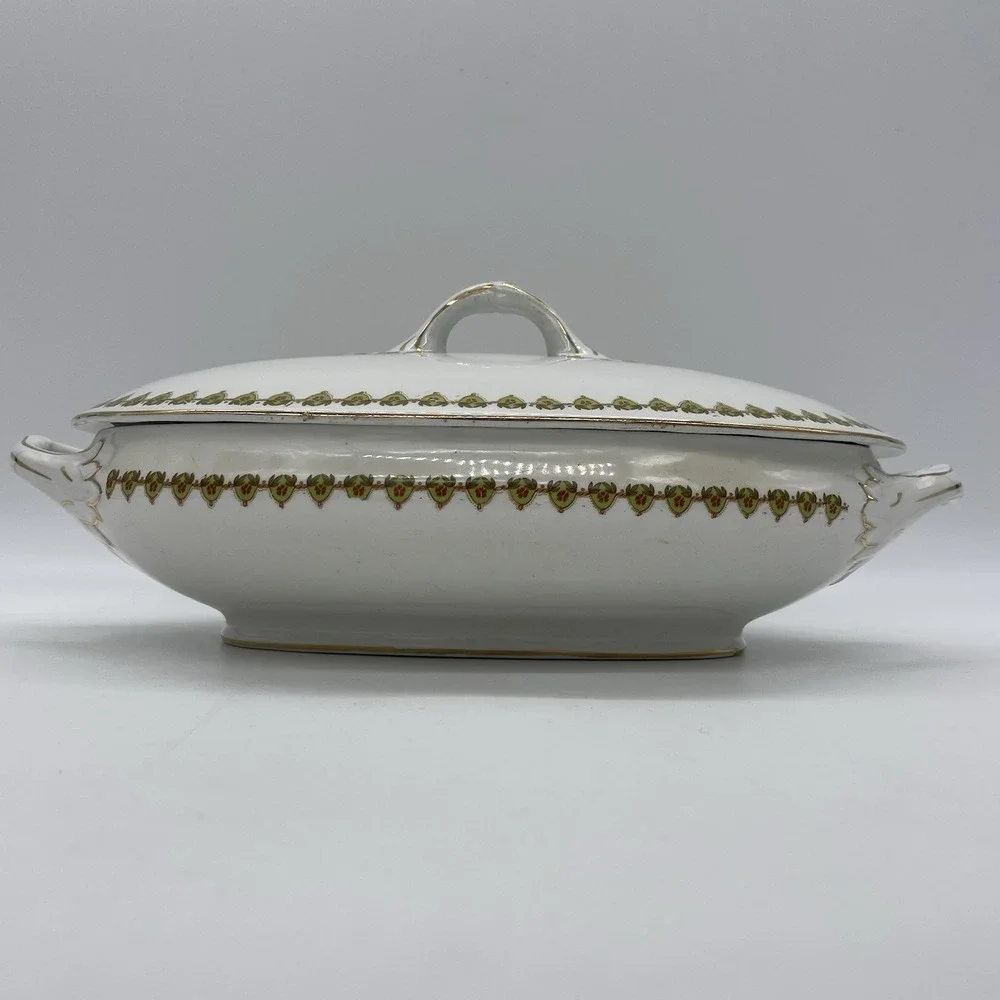 Vintage Wood & Sons Oval Covered‎ Vegetable Serving Bowl & Lid Handles England
